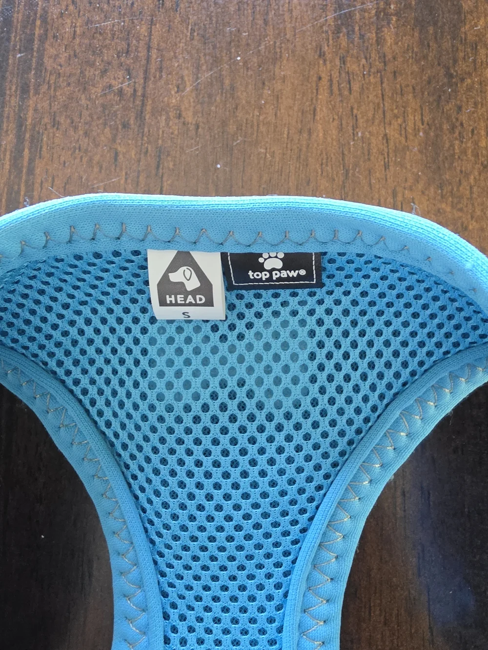 Top Paw Turquoise and White Padded Dog Harness with Bone Accent